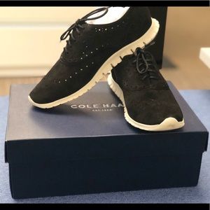 NIB Cole Haan Black Suede ZeroGrand Wing OX SZ 8.5